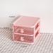 YEAHOO Transparent Desk Organizer Drawer Cute Plastic Clear Organizing Boxes Stationery Storage Box Container for Home School Office(Pink 2)