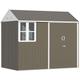 8x6ft Metal Garden Shed Outdoor Storage Shed w/ Doors Window, Grey - Grey - Outsunny