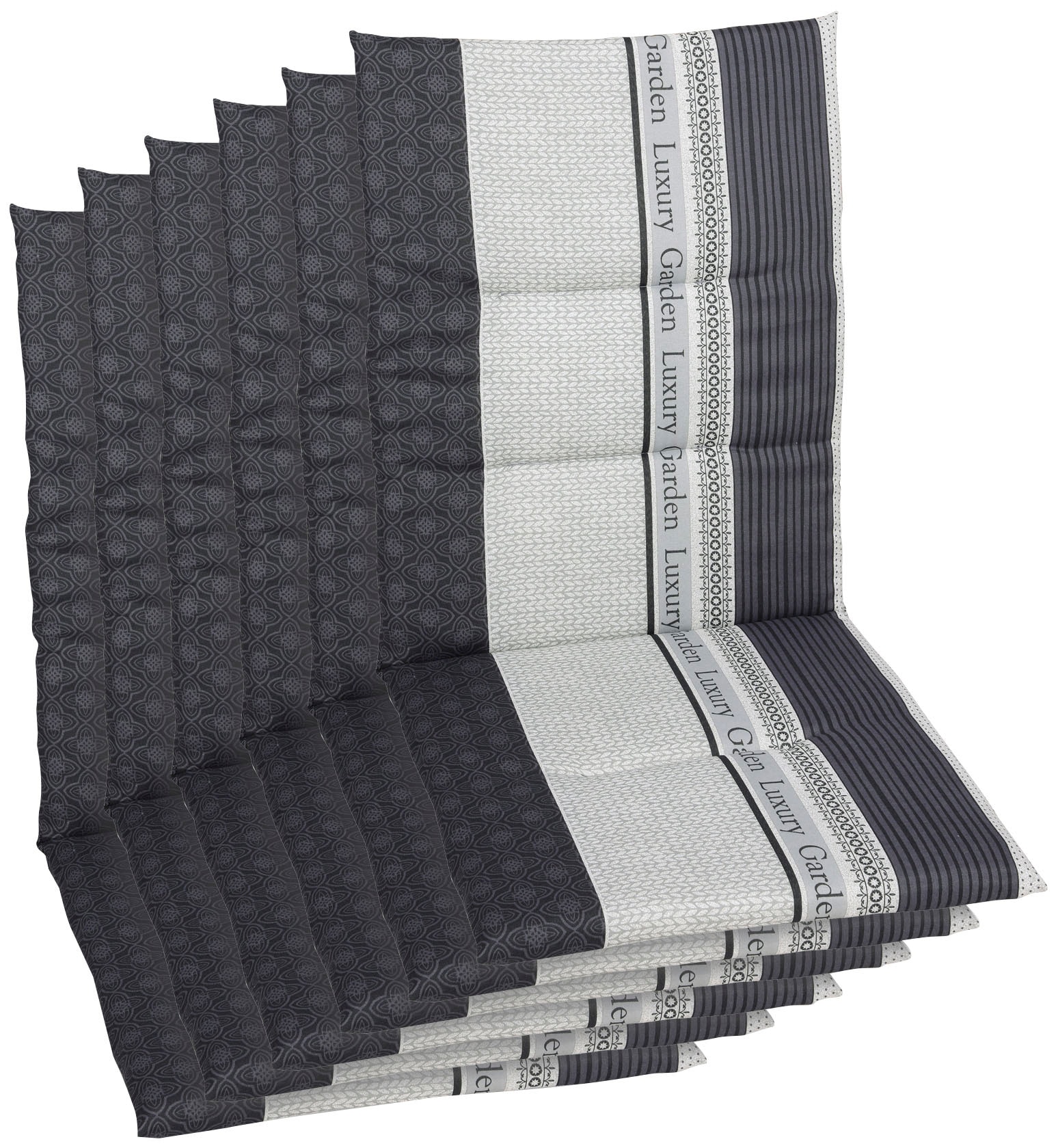 Sesselauflage GO-DE "Amalfi", grau, B:48cm H:4cm T:118cm, Baumwolle, Polyester, Polyurethan, Polsterauflagen, 118x48 cm