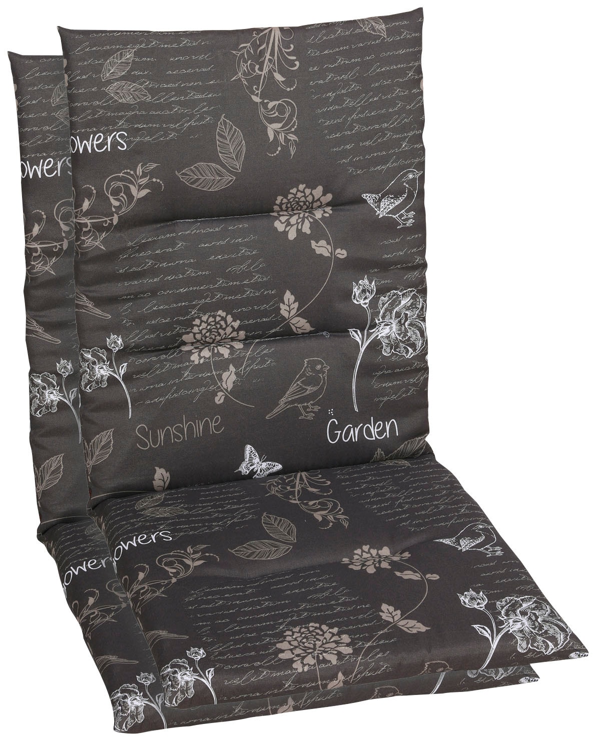 Sesselauflage GO-DE "Amalfi", grau, B:48cm H:4cm T:118cm, Baumwolle, Polyester, Polyurethan, Polsterauflagen, 118x48 cm