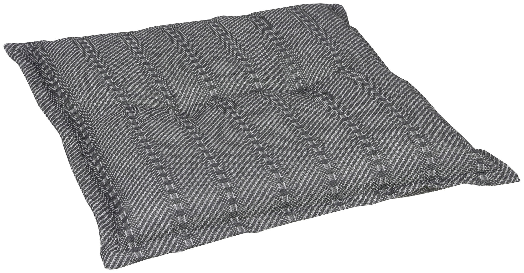 Hockerauflage GO-DE, grau (anthrazit), B:50cm H:7cm T:50cm, Baumwolle, Polyester, Polyurethan, Polsterauflagen, 50x50 cm