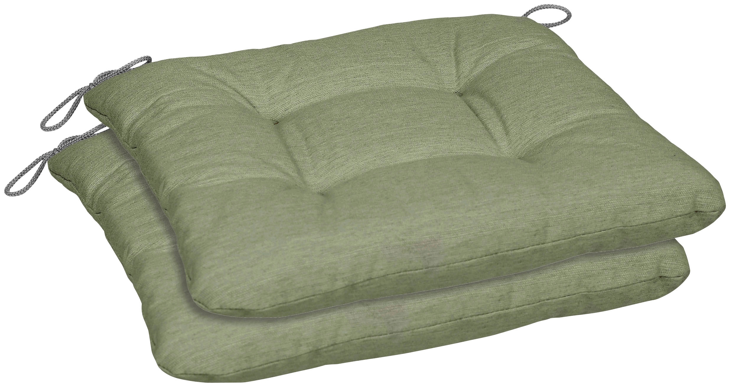 Sitzkissen GO-DE "Carina", grün, B:38cm H:5cm L:38cm, Polyester, Dekokissen_Sitzkissen_Kissenhüllen, 2er Set, 38x38 cm