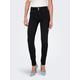 Skinny-fit-Jeans ONLY "ONLDAISY REG WIDE WAISTBAND SKIN DNM PIM" Gr. 29, Länge 32, schwarz (black denim) Damen Jeans Röhrenjeans