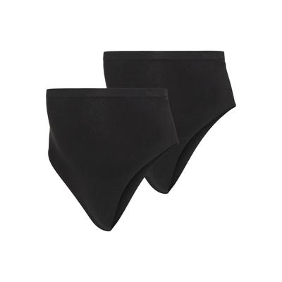 Umstandsslip MAMALICIOUS "MLHEAL COTTON G-STRING 2-P A. NOOS", Damen, Gr. M, schwarz (schwarz pack:schwarz), Jersey, Obermaterial: 79% Baumwolle, 15% Polyamid, 6% Elasthan, unifarben, Unterhosen Image