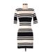 French Connection Casual Dress - Bodycon: Black Stripes Dresses - Women's Size 6