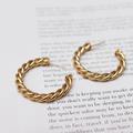 Anthropologie Jewelry | Nwot 14k Gold Dipped Twist Hoops | Color: Gold | Size: Os