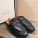 Gucci Shoes | Gucci Princeton Horsebit Leather Backless Loafers Mules | Color: Black/Gold | Size: 8.5