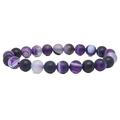 WORLD WIDE GEMS WWG Frosted Purple Lace Agate 10mm rondelle smooth 7inch Natural Gemstones Beaded Bracelets for Men Women Healing Crystal Stretch Beaded Bracelet Unisex