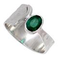 Silver N Rock Lab-Created Emerald Gemstone Band Ring 925 Sterling Silver Band Ring Men & Women All Size Band Ring Gift Item Jewelry ERG-125E_ (M 1/2)