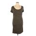 Apt. 9 Casual Dress - Sheath Scoop Neck Short sleeves: Brown Print Dresses - Women's Size X-Large