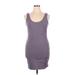 Forever 21 Plus Casual Dress - Bodycon Scoop Neck Sleeveless: Gray Print Dresses - Women's Size 1X