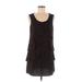 Style&Co Casual Dress - Shift Scoop Neck Sleeveless: Brown Print Dresses - Women's Size Medium