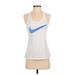 Nike Active Tank Top: White Color Block Activewear - Women's Size Small