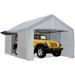 Euker 13 Ft. W x 19.5 Ft. D Garage Canopy Heavy Duty Storage Shed, Steel in Gray | 114.18 H x 153.55 W x 236.23 D in | Wayfair VEPORT-804-13x20GY