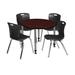 Regency Kee Mobile Round Breakroom Table & Chair Set Wood in Black/Brown | 34" H x 42" L x 42" W | Wayfair TB42RNDMHAPGY40BK