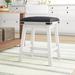 Sand & Stable™ Raymond Bar & Counter Stool Wood/Upholstered/Leather in Gray/White | 24 H x 18.75 W x 14.75 D in | Wayfair