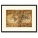 Breakwater Bay World Vintage Old Map Print On Canvas w/ Picture Frame 28 X 37 Canvas in Brown | 16 H x 21 W in | Wayfair