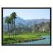 Millwood Pines West Palm Springs Golf Course Photo Print on Canvas w/ Picture Frame, 22x29 Canvas in Black/Blue/Green | 22 H x 29 W in | Wayfair