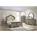 Canora Grey Rita Beige & Wheat Upholstered Arched Headboard Bedroom Set_5 Piece Upholstered in Brown/Gray | 65.25 H x 85.75 W x 66.5 D in | Wayfair