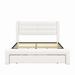 Latitude Run® Queen Leather Bed Frame w/ Drawers Upholstered/Metal in White | 41.3 H x 62.2 W x 85.6 D in | Wayfair