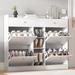 Latitude Run® 18 Pair Shoe Storage Cabinets, w/ 4 Skip Drawers & Removable Shelves Manufactured in Brown/White | Wayfair