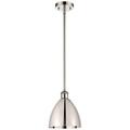 Metal Bristol 7.5" Wide Polished Nickel Pendant With Polished Nickel S