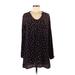 Xhilaration Casual Dress - Shift: Black Floral Dresses - Women's Size Medium