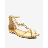 Boston Proper - Gold Yellow - Chain Ankle Strap Sandal - 7.0