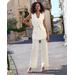 Boston Proper - Ivory Coast White - Beyond Travel High Rise Palazzo Pant - XXS