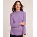 Blair Women's Essential Knit Long Sleeve Mock Top - Purple - S - Misses