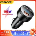 Essager USB C Caricabatteria da auto 105W Ricarica rapida PD3.0 QC4.0 3.0 SCP PPS USB Tipo C Ricarica rapida per iPhone 15 14 13 Samsung Xiaomi