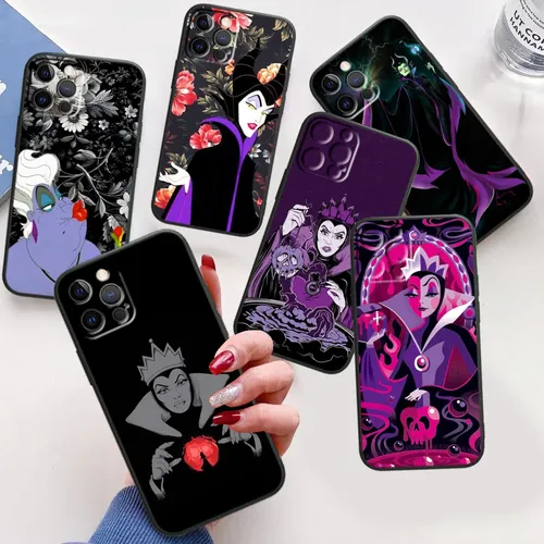 Königin Maleficent Ursula für iPhone 15 14 13 12 11 xs xr x 8 7 se Ultra Pro Max plus Mini schwarz