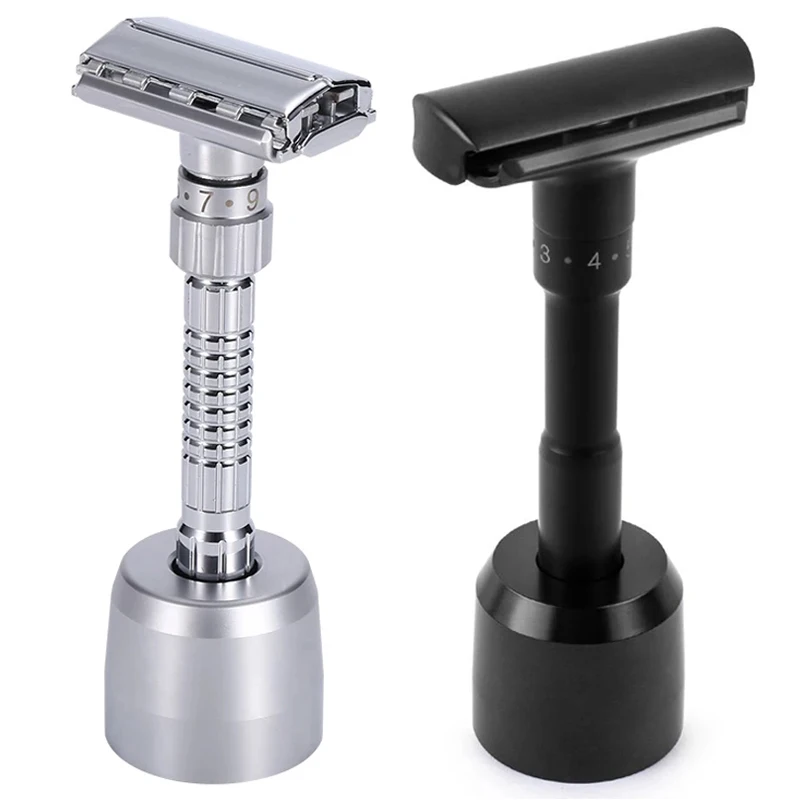 Double Edge Sicherheit Rasierer Männer Rasieren Schmetterling Öffnen Rasiermesser Schwarz Griff Frauen Rasierer Wiederverwendbare Manuelle Rasierer Mit 5 Klingen Image