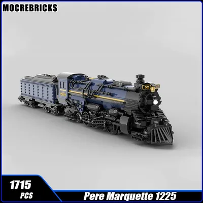 MOC-165958 Stadtbahn Dampfzug Baustein Pere Marquette 1225 Orient Express Wagen Montage Modell Image