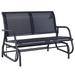 IVV 2-Person Outdoor Glider Bench Patio Double Swing Rocking Chair Loveseat w/Power Coated Steel Frame for Backyard Garden Porch Black