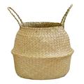 ZTGD Wicker Storage Foldable Basket Bamboo Seagrass Flower Pot Planter Garden Decor