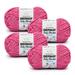 BernatÂ® Baby Blanket Sparkleâ„¢ #6 Super Bulky Polyester Yarn Hot Pink 10.5oz/300g 220 Yards (4 Pack)