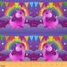 YST Kids Dinosaur Waterproof Fabric Girls Fabric by The Yard Kids Cartoon Kawaii Galaxy Stars Fantasy Indoor Outdoor Fabric Cute Rainbow Unicorn Print Boys Dino Upholstery Fabric Purple 3 Yards