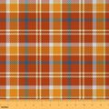 Plaid Fabric by the Yard Yellow and Orange Decorative Fabric Geometric Grid Upholstery Fabric Geometry Checkered Lines Waterproof Fabric DIY Art Quilt Fabric by the Yard for Quilting 5 Yards