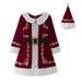 Baby Girl Fall Outfits Christmas Suit Party Dress Hat Belt 3Pcs Set Outfits Long Sleeve Baby Boys Clothing Sets Red 5 Years-7 Years