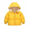 QUYUON Toddler Girls Fleece Line Jackets Quilted Lightweight Parkas Jackets Puffer Down Coats Hoodies Jackets Winter Warm Soft Fleece Lined Light Windproof Jacket with Hood Yellow 2T-3T