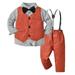 Toddler Boys Long Sleeve Striped Prints T Shirt Tops Vest Coat Pants Toddler Boys Suspenders And Bow Tie Set Boy Outfit Size 4 Welcome New Baby Boy Baby Boy Clothes Cotton 4t Toddler Fall Clothes