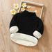 Fnochy Long Sleeve Tops Autumn And Winter Medium And Large Boys Girls Round Neck Pullover Plush Thickened Sweater