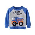 HIBRO Cardigan Boys Toddler Boys Girls Patchwork Colour Cartoon Car Print Sweater Long Sleeve Warm Knitted Pullover Knitwear Tops Sweater