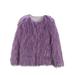Mrat Kids Girls Thick Coat Winter Fuzzy Outwear Clothes Warm Windproof Fleece Coat Cardigan Thicken Warm Outwear Purple 110