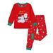 Girls Fall Outfits Christmas Pajamas Cotton Long Sleeve Matching Holiday Pjs Set Boys Xmas Jammies Toddler Boy Fall Outfits Red 12 Months-24 Months