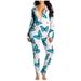 Shldybc Women s Sexy Butt Button Back Flap Jumpsuit V Neck Long Sleeve Romper Bodycon Pajamas Onesie Sexy Bodycon Bodysuit Long Sleeve Jumpsuit Rompers Overall - Fall/Winter Clearance