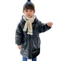 ASFGIMUJ Toddler Fall Jacket Kids Children Boys Winter Warm Thick Solid Long Sleeve Padded Hooded Clothes Coat Jacket girls Outerwear Jackets & Coats Black 5 Years-6 Years