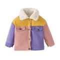 ASFGIMUJ Toddler Winter Jacket Boys Long Sleeve Patchwork Colour Coat Jacket Kids Warm Jacket Baby Girl Coat Purple 9 Months-12 Months