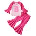 Toddler Fall Outfits For Girls Long Sleeve Letter Print Hoodie Tops And Pants 2Pcs Outfits Clothes Set Fall Winter Clothes Baby Boy Fall Outfits Red 2 Years-3 Years